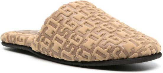 GCDS Slippers met logo-reliëf Bruin