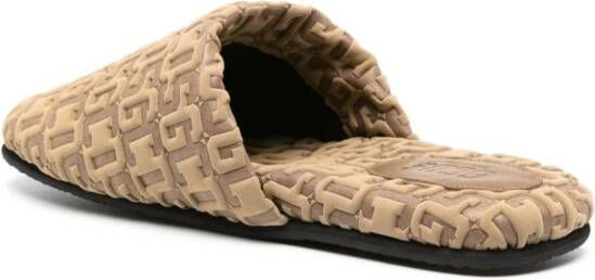 GCDS Slippers met logo-reliëf Bruin