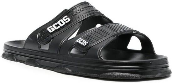 GCDS Slippers met logo Zwart