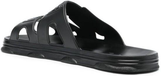 GCDS Slippers met logo Zwart