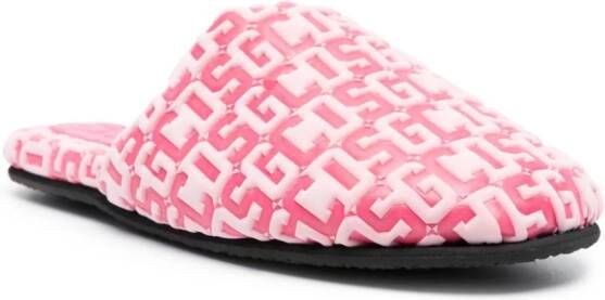 GCDS Slippers met ronde neus Roze