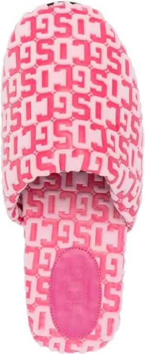 GCDS Slippers met ronde neus Roze
