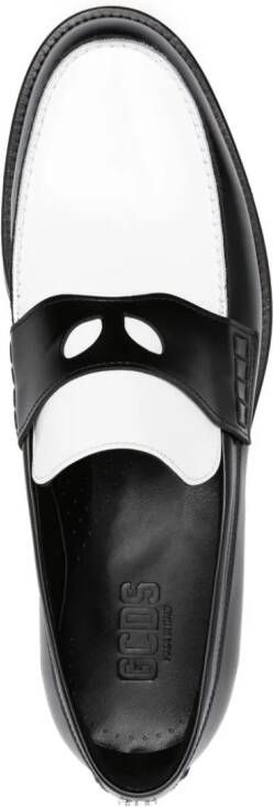 GCDS Tweekleurige loafers Wit