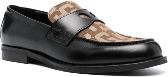 GCDS Wirdo loafers met monogram patroon Zwart