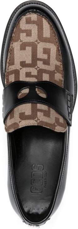GCDS Wirdo loafers met monogram patroon Zwart