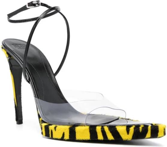 GCDS Zebra Rider doorzichtige sandalen Zwart