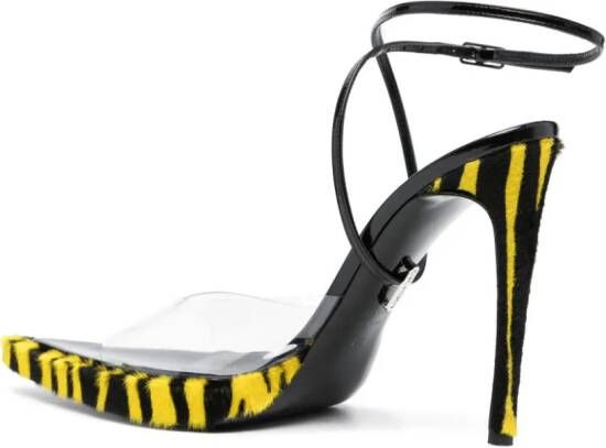 GCDS Zebra Rider doorzichtige sandalen Zwart