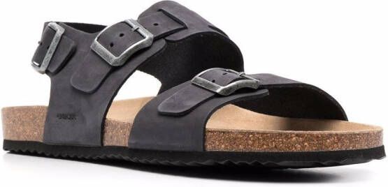 Geox Ghita leren sandalen Zwart
