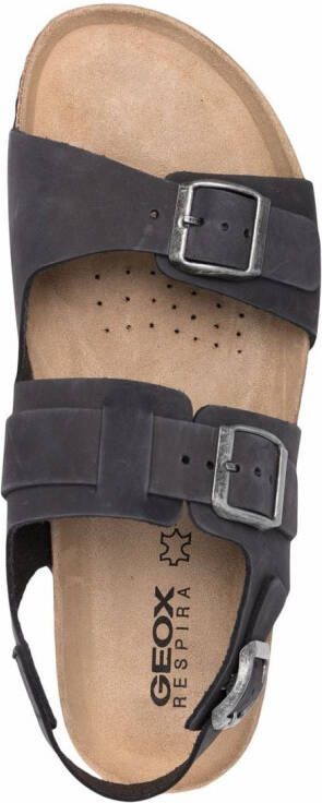 Geox Ghita leren sandalen Zwart