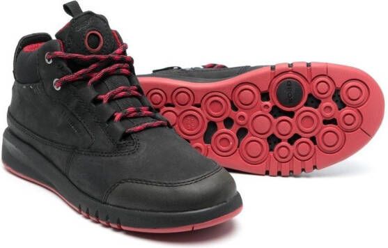 Geox Kids Aeranter enkellaarzen met veters Zwart
