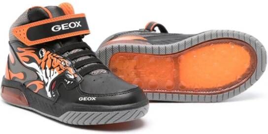 Geox Kids Enkellaarzen met veters Zwart