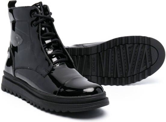 Geox Kids Gillyjaw glanzende laarzen Zwart