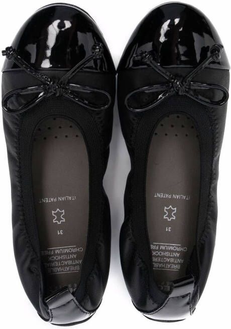 Geox Kids Glanzende ballerina's Zwart