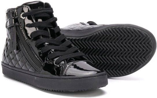 Geox Kids Kalispera lakleren sneakers Zwart