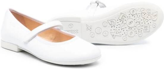 Geox Kids Plie ballerina's met klittenband Wit