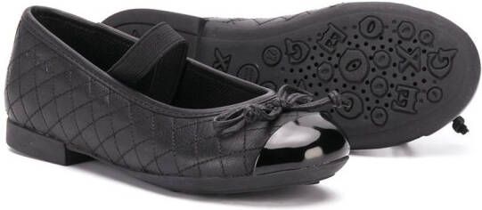 Geox Kids Plié leren ballerina's Zwart