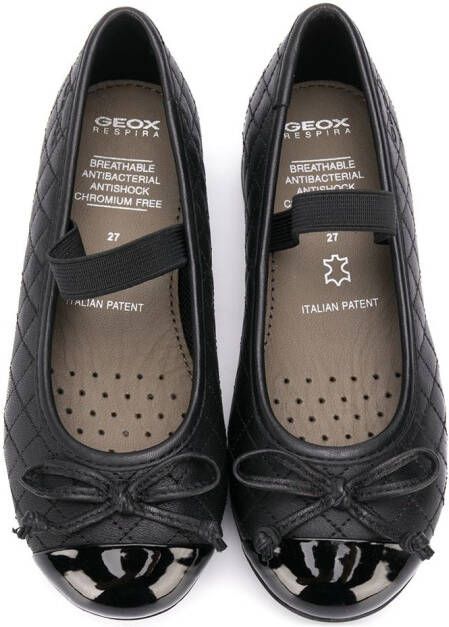 Geox Kids Plié leren ballerina's Zwart