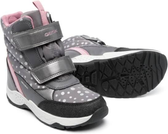 Geox Kids Sentiero enkellaarzen met stippen Grijs