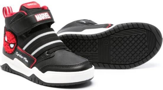 Geox Kids x Marvel Perth high-top sneakers Zwart