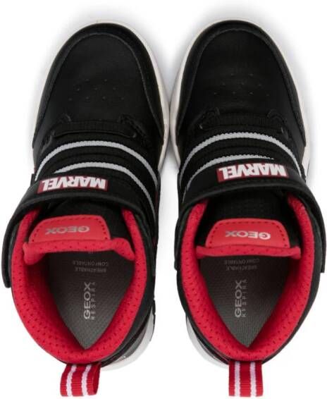 Geox Kids x Marvel Perth high-top sneakers Zwart