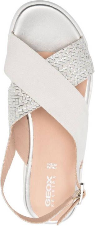 Geox Laudara sandalen met sleehak Grijs