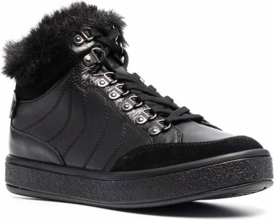 Geox Leelu sneakers met afwerking van bont Zwart
