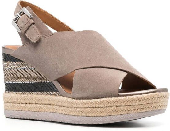 Geox Ponza espadrilles met sleehak Beige