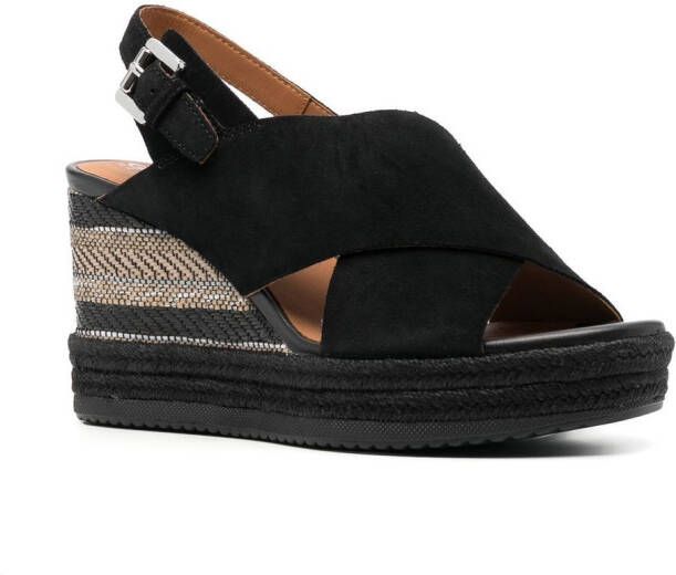 Geox Ponza sandalen met sleehak Zwart