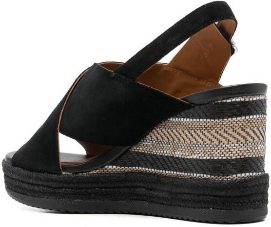 Geox Ponza sandalen met sleehak Zwart