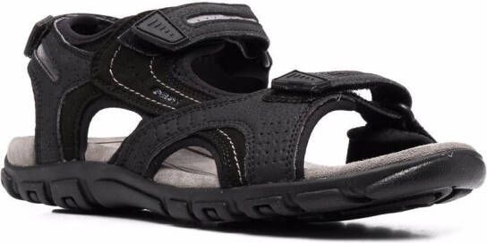 Geox Strada sandalen met dubbele bandjes Zwart