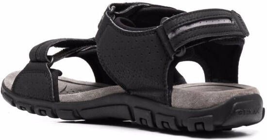 Geox Strada sandalen met dubbele bandjes Zwart