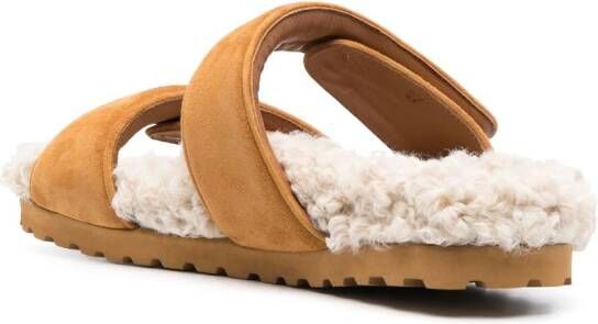 GIABORGHINI Alvine Ugh slippers met imitatie lamswol Bruin