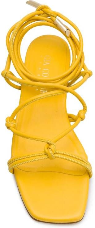 GIABORGHINI Bella leren sandalen Geel