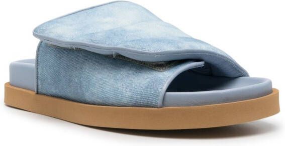 GIABORGHINI Slippers met camouflageprint Blauw