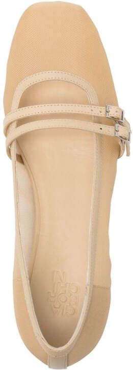 GIABORGHINI Felice ballerina's met mesh Beige