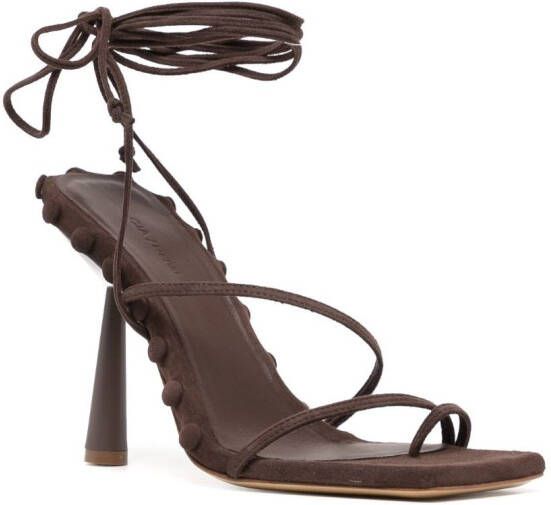 GIABORGHINI GIA RHW Rosie suède sandalen Bruin