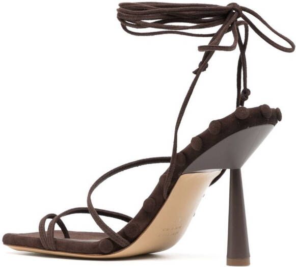 GIABORGHINI GIA RHW Rosie suède sandalen Bruin