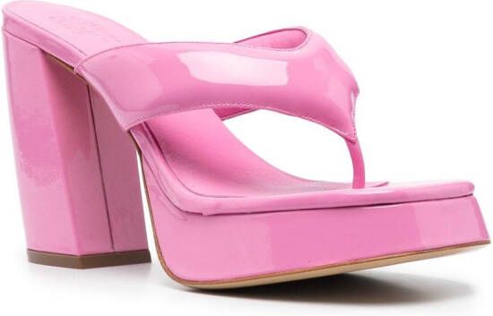 GIABORGHINI Sandalen met vierkante neus Roze