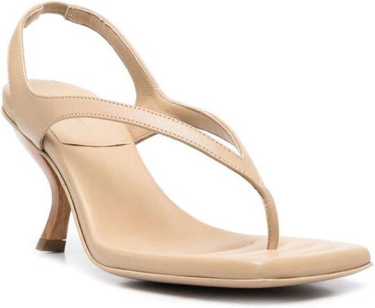 GIABORGHINI Rosie sandalen met vierkante neus Beige