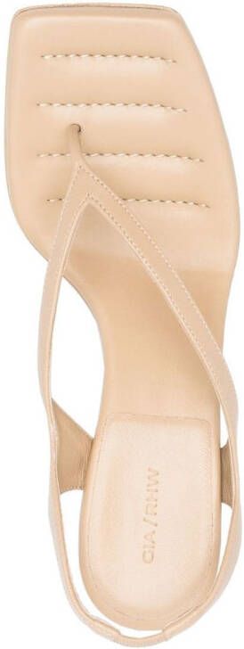 GIABORGHINI Rosie sandalen met vierkante neus Beige