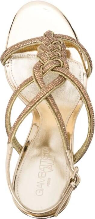 Giambattista Valli Sandalen verfraaid met kristallen 120 mm Goud