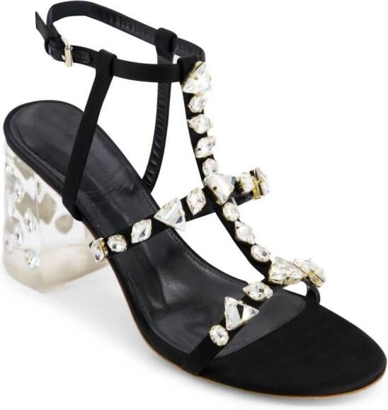 Giambattista Valli Diamond Dip satijnen sandalen Zwart