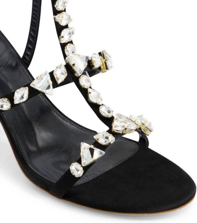 Giambattista Valli Diamond Dip satijnen sandalen Zwart