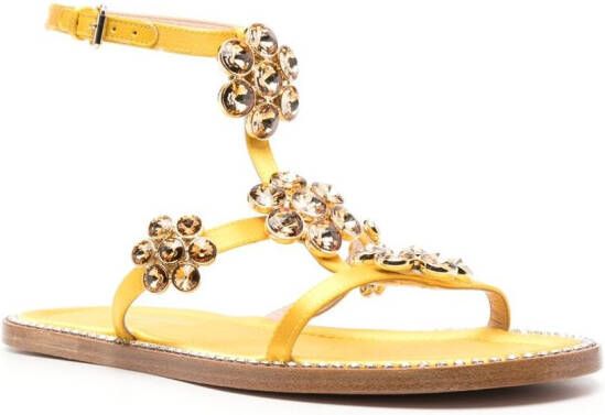 Giambattista Valli Jaipur verfraaide sandalen Geel