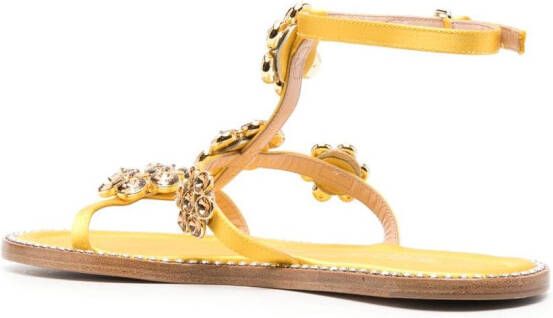 Giambattista Valli Jaipur verfraaide sandalen Geel