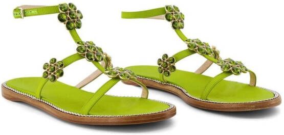 Giambattista Valli Jaipur verfraaide sandalen Groen