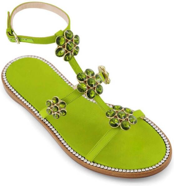 Giambattista Valli Jaipur verfraaide sandalen Groen