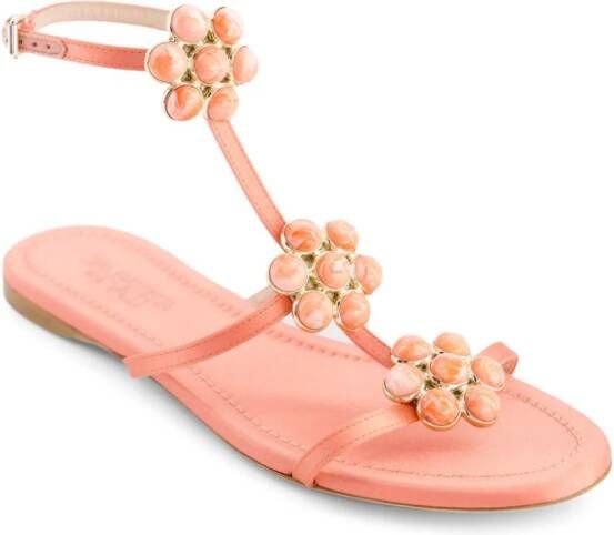 Giambattista Valli Leren sandalen Roze