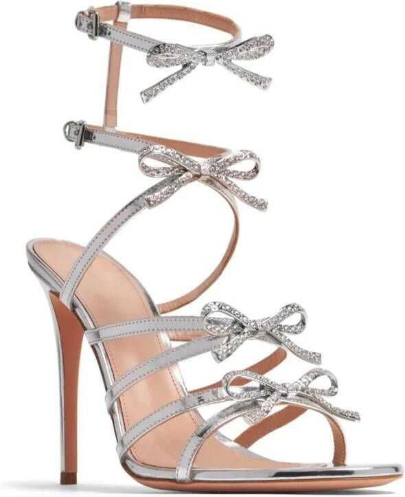 Giambattista Valli Love Bow metallic sandalen Zilver