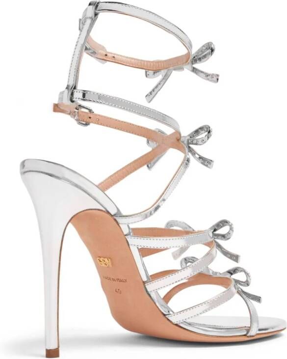 Giambattista Valli Love Bow metallic sandalen Zilver